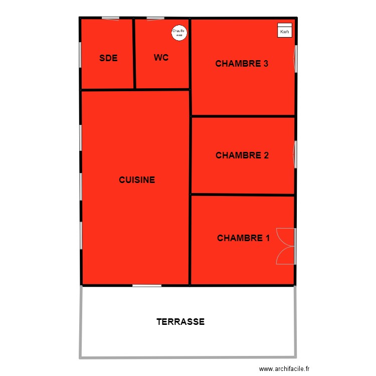 BEZEAU. Plan de 3 pièces et 172 m2