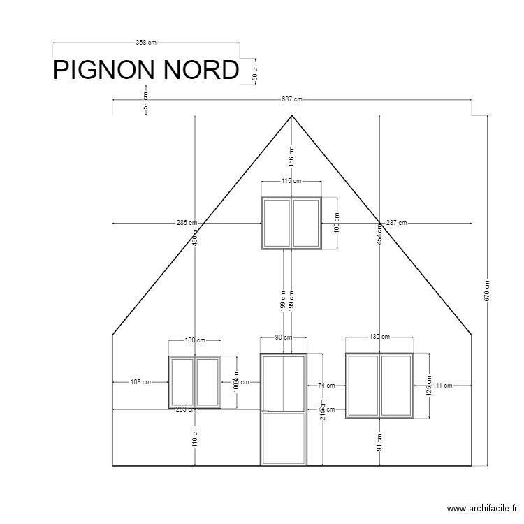 FACADE NORD. Plan de 0 pièce et 0 m2