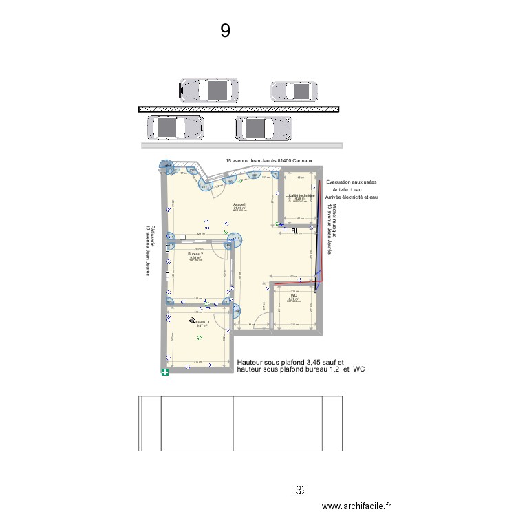 plan commerce bailleur étude 9. Plan de 5 pièces et 60 m2