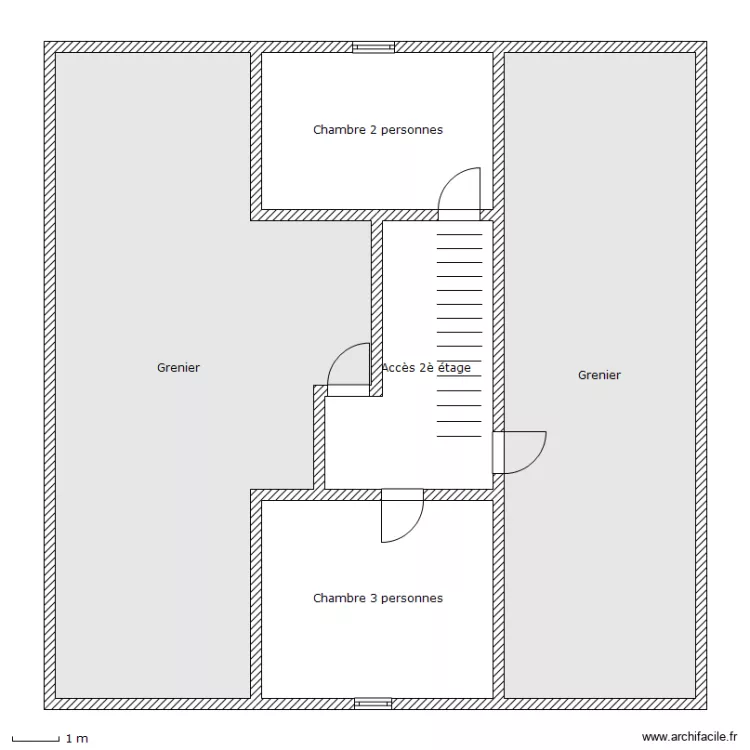 Auberge - Grenier - 3&egrave; &eacute;tage. Plan de 