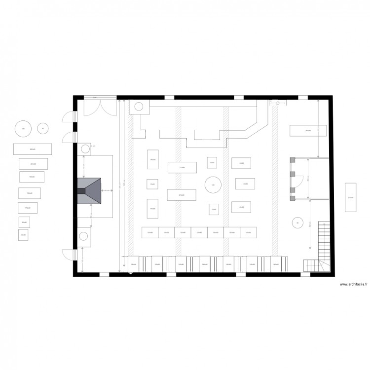 Brasserie. Plan de 0 pièce et 0 m2