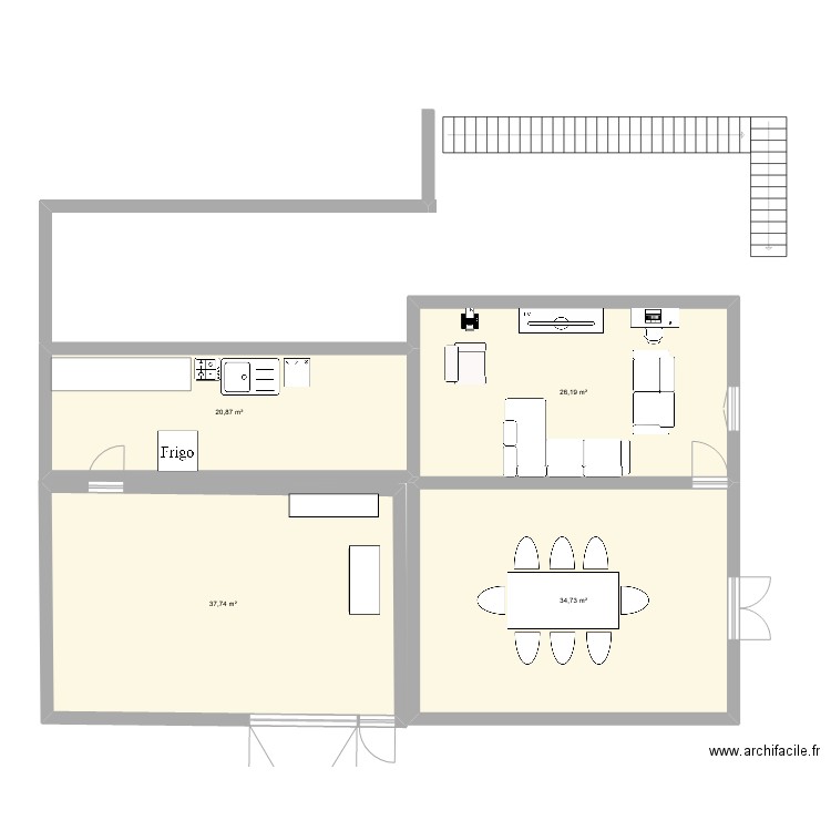 Killian. Plan de 4 pièces et 120 m2