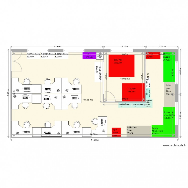 Bureau Reprographie V9. Plan de 0 pièce et 0 m2