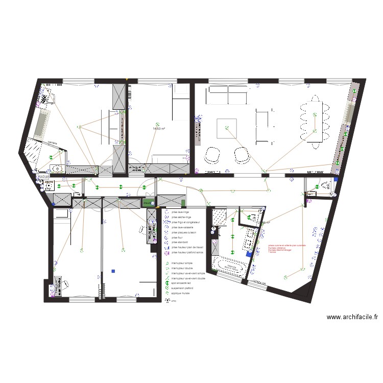 plan projet chateau neuilly PROJET plan elec V2. Plan de 0 pièce et 0 m2
