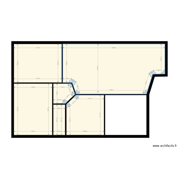 vialas 1. Plan de 6 pièces et 67 m2