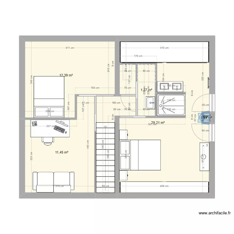 Etage maison. Plan de 0 pièce et 0 m2