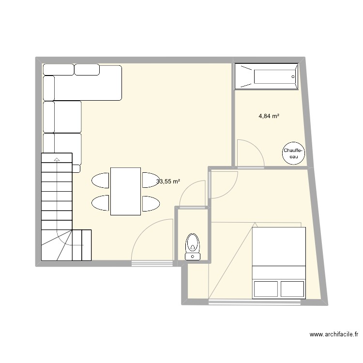 Garage . Plan de 2 pièces et 38 m2