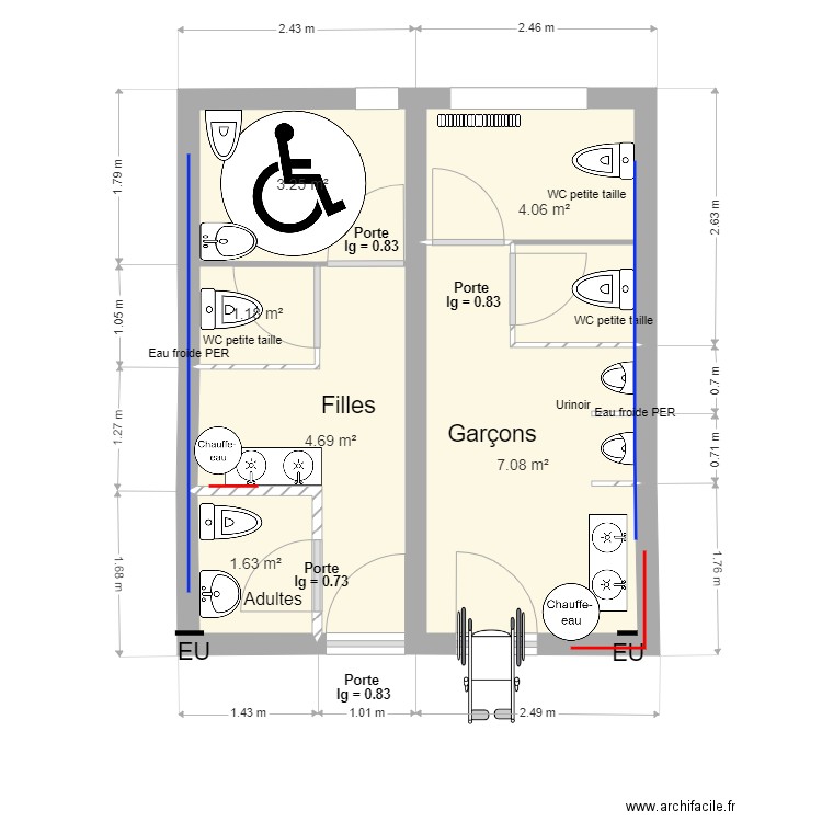 Dossier Ecole  Plan Sanitaire Proposition V42 1PMR. Plan de 0 pièce et 0 m2