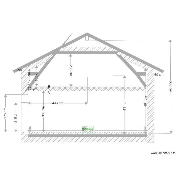 Plan remise coupe 1 V3. Plan de 0 pièce et 0 m2