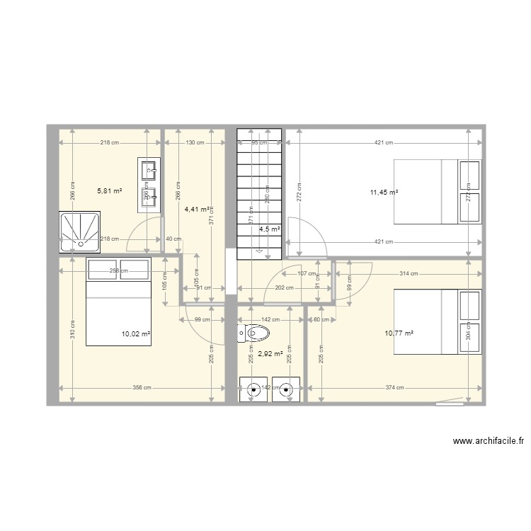 2eme haut duplex droite. Plan de 0 pièce et 0 m2