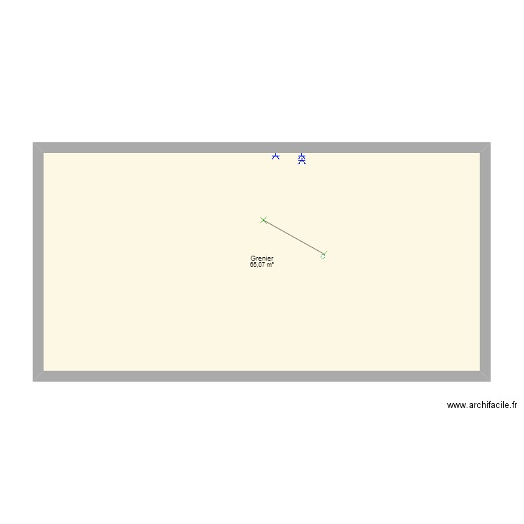 J. Mguifar Grenier. Plan de 1 pièce et 65 m2