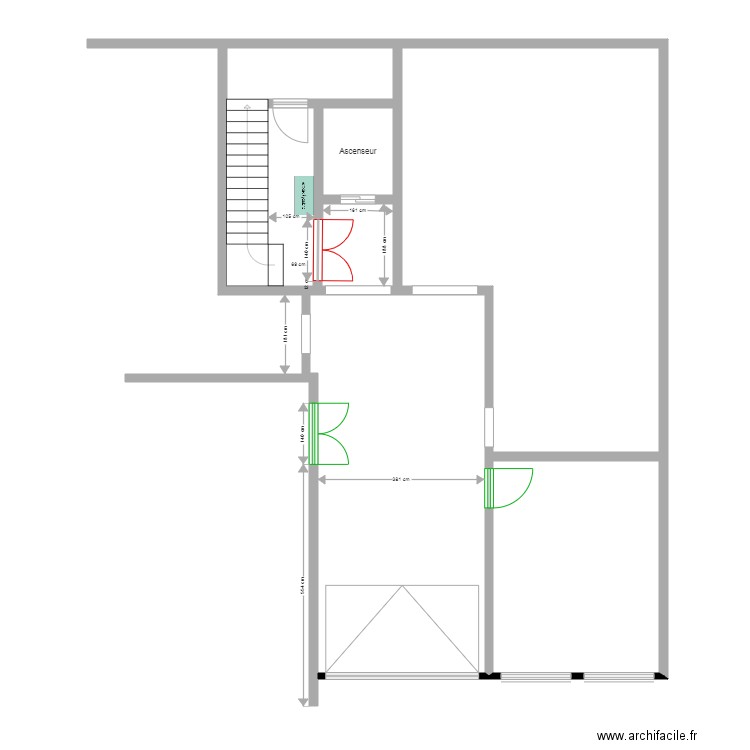 CLOISON RF ASCENCEUR CUISINE    V1. Plan de 0 pièce et 0 m2