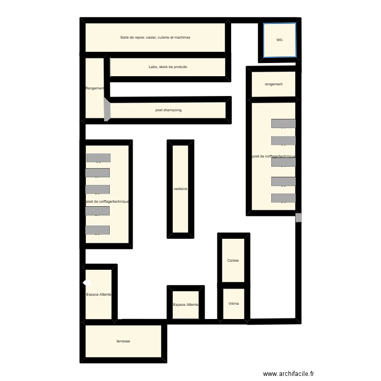 plan d'entreprise Ilea Coiffure herblay. Plan de 0 pièce et 0 m2