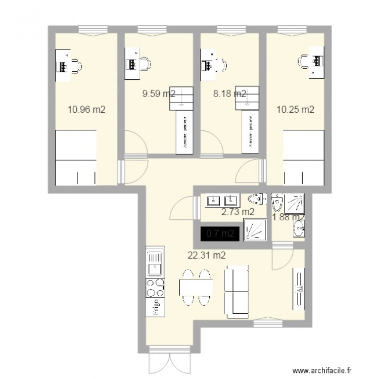 Appartement visite 0303. Plan de 0 pièce et 0 m2