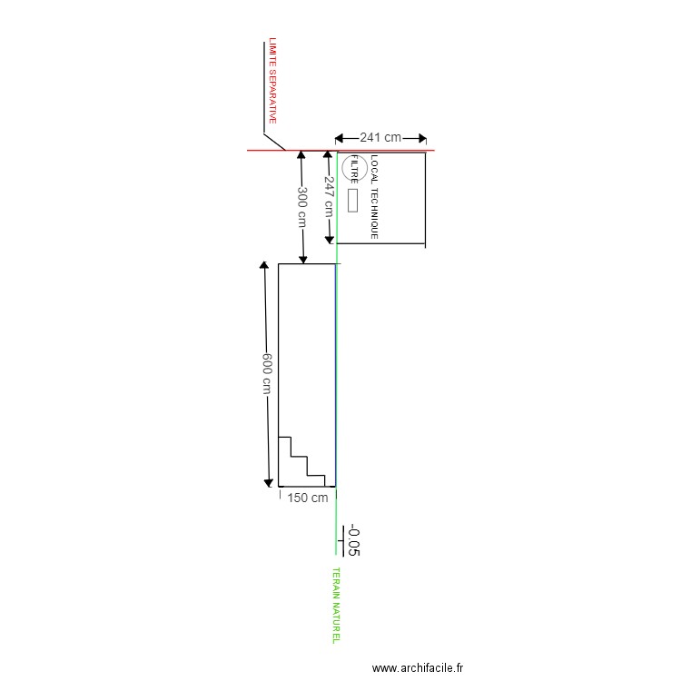 LOCAL DP3 COUPE. Plan de 0 pièce et 0 m2