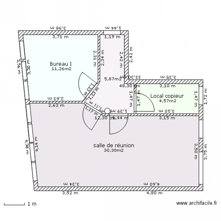 BUREAU 1. Plan de 0 pièce et 0 m2