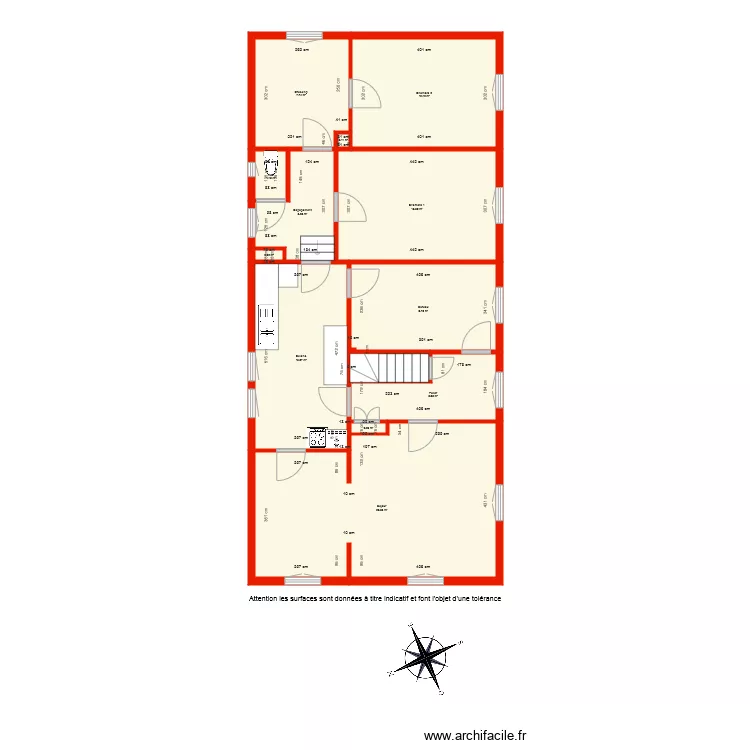 BI 4058 1er &eacute;tage c&ocirc;t&eacute;. Plan de 