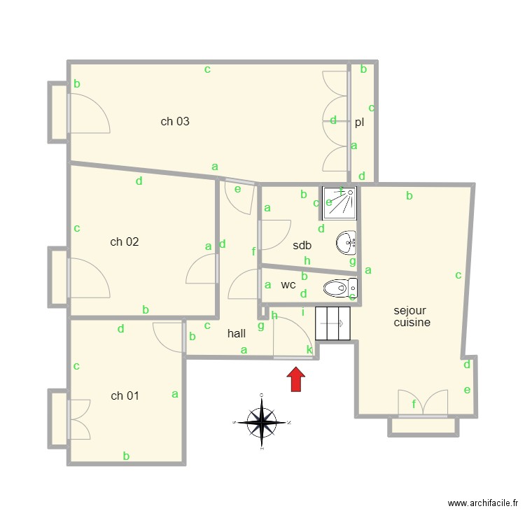 plan poussan gitan. Plan de 11 pièces et 50 m2