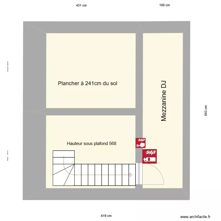 mezzanine Kergo. Plan de 