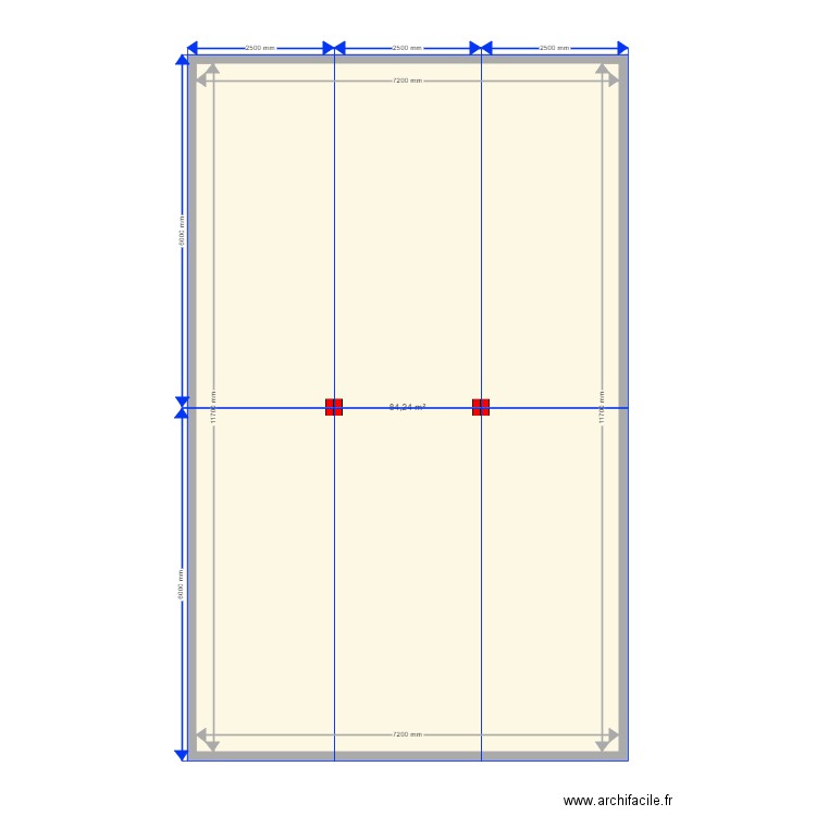 mmm4. Plan de 1 pièce et 84 m2