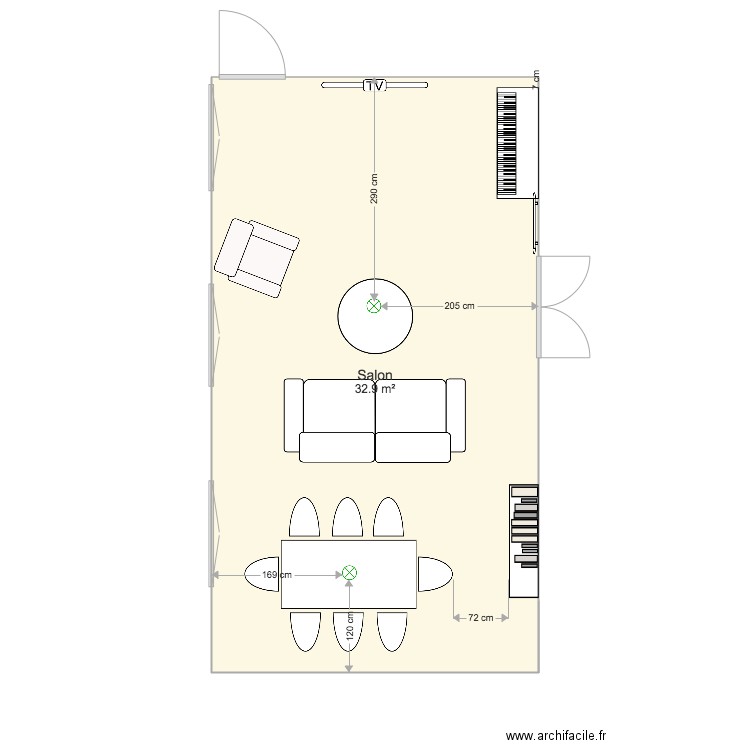 Salon aménagement. Plan de 0 pièce et 0 m2