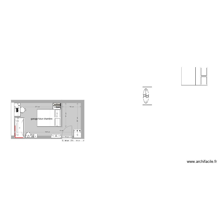 transformation garage en chambre avec baignoire. Plan de 0 pièce et 0 m2