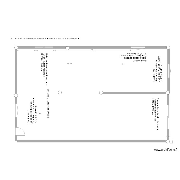 PLAN MESURE APPARTEMENT GAUCHE . Plan de 0 pièce et 0 m2