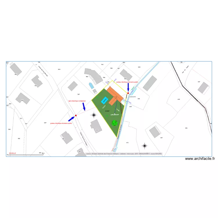 PLAN DE MASSE electricit&eacute; 2. Plan de 