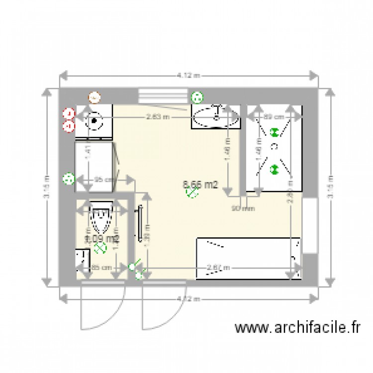 projet SDB avec buanderie version 3. Plan de 0 pièce et 0 m2