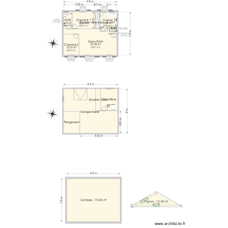 VALVERDE Sarah. Plan de 15 pièces et 237 m2