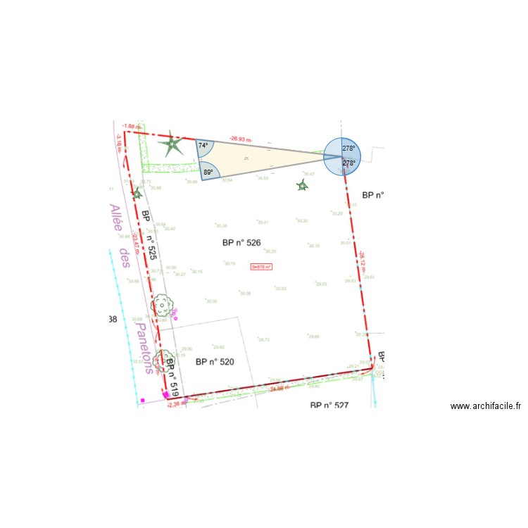 plan vierge. Plan de 1 pièce et 45 m2