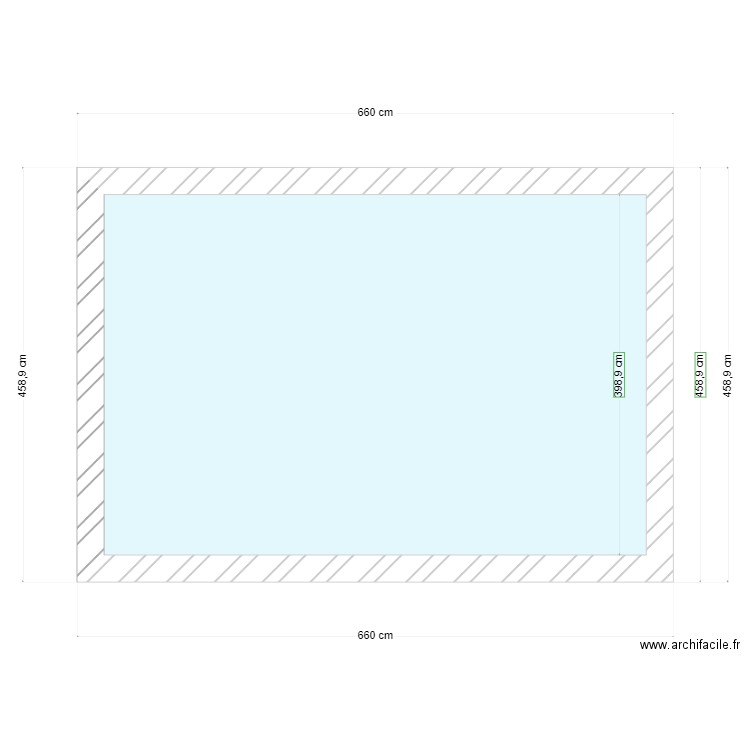 PISCINE V5. Plan de 1 pièce et 24 m2