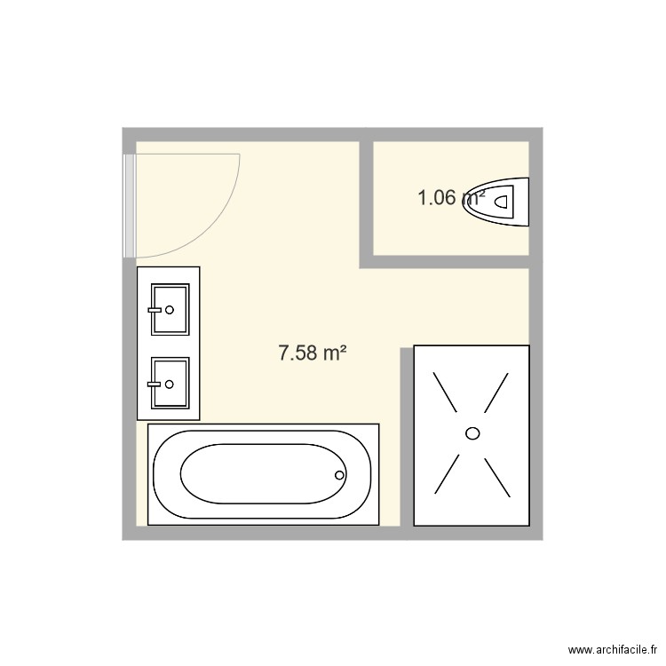 SDB Catherine. Plan de 0 pièce et 0 m2