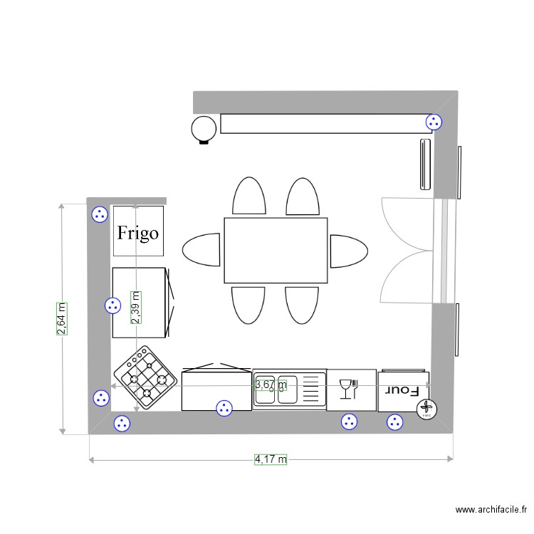 Cuisine v2. Plan de 0 pièce et 0 m2