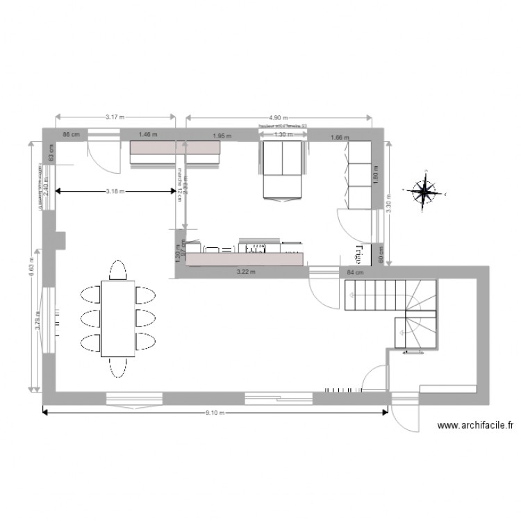 Cuisine plan aménagé 1. Plan de 0 pièce et 0 m2