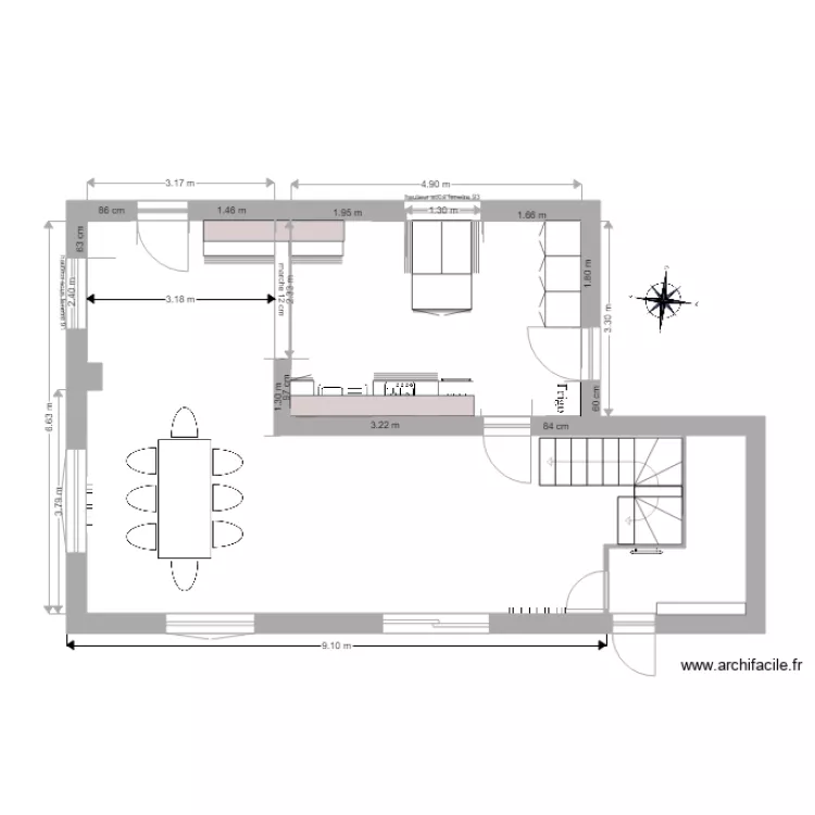 Cuisine plan am&eacute;nag&eacute; 1. Plan de 