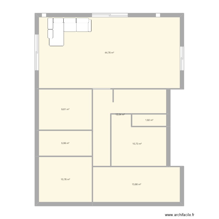 Villa PLN. Plan de 8 pièces et 109 m2