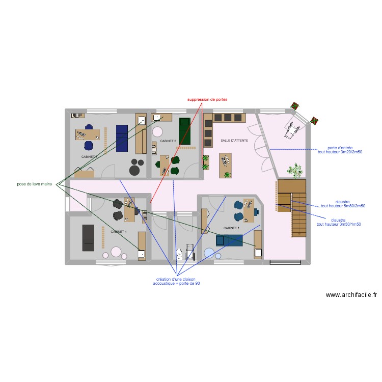 RDC DESCRIPTIF TRAVAUX. Plan de 7 pièces et 113 m2