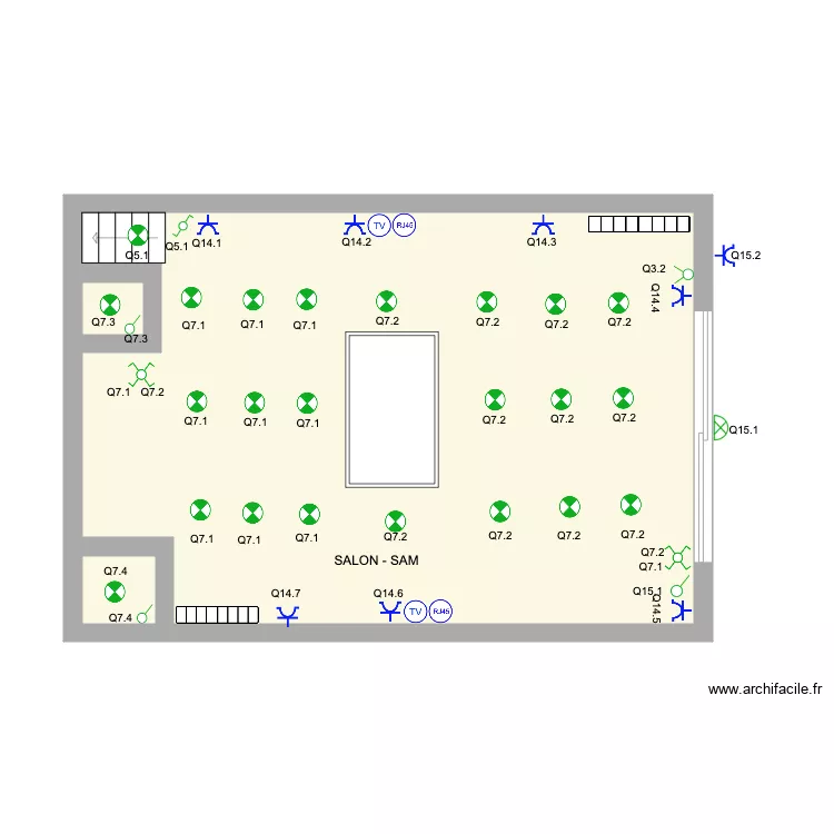 SALON SAM ST ELOI. Plan de 