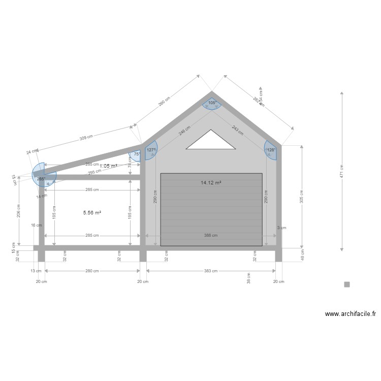 petit garage et appentis. Plan de 0 pièce et 0 m2