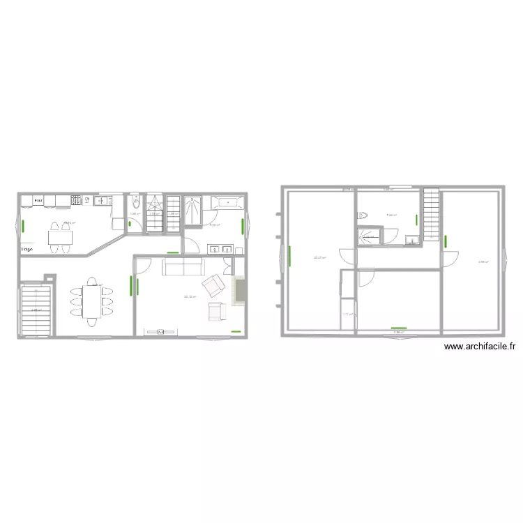 Sans destruction mur porteur. Plan de 