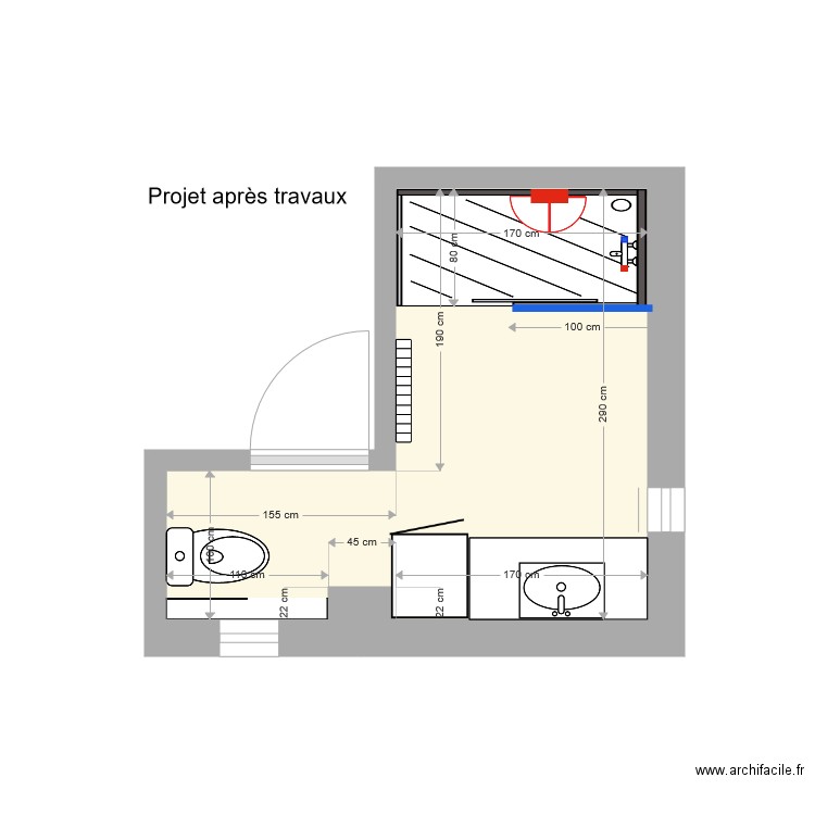 SDB  1ier étage . Plan de 0 pièce et 0 m2