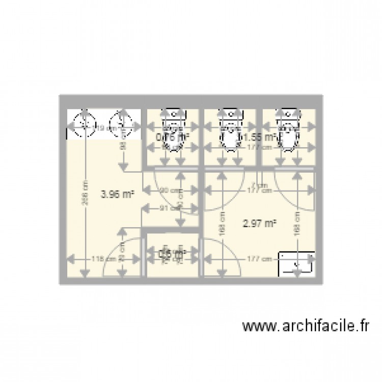 plan existant sanitaires Cosec Gruizza. Plan de 0 pièce et 0 m2