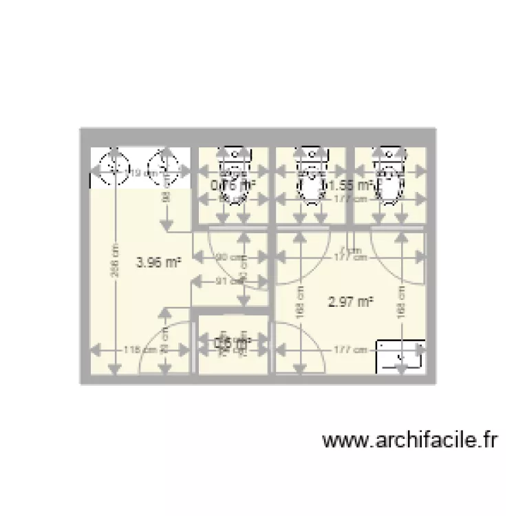plan existant sanitaires Cosec Gruizza. Plan de 