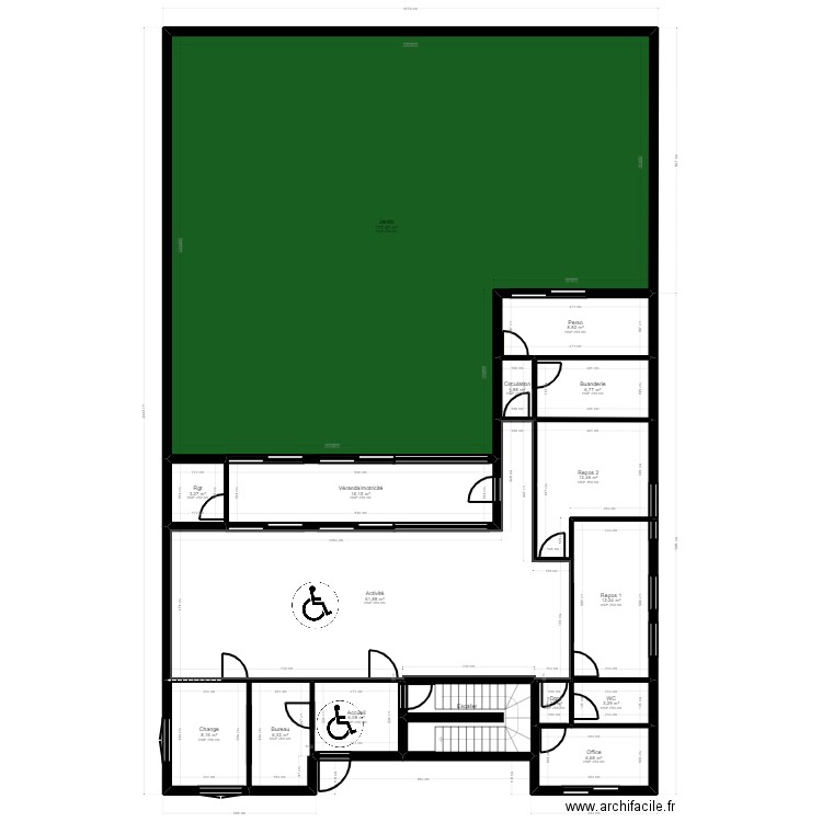 78M5F Projet 1. Plan de 19 pièces et 443 m2