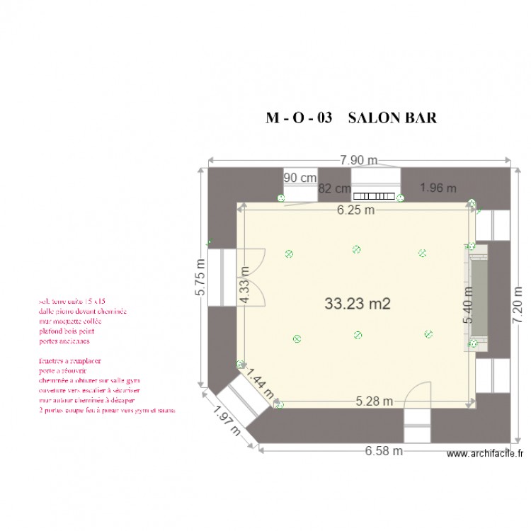 MO 03 salon bar . Plan de 0 pièce et 0 m2