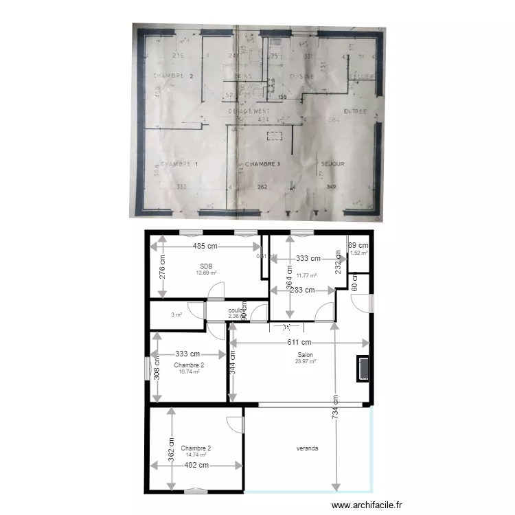 Maison igny Projet 1bis. Plan de 