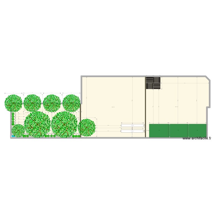Jardin Futur. Plan de 3 pièces et 504 m2