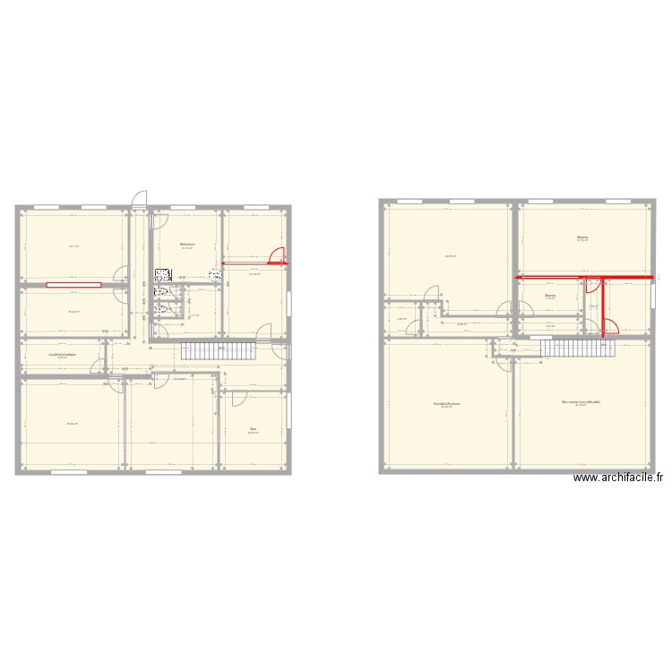 Bureau Lépine  après modification. Plan de 0 pièce et 0 m2