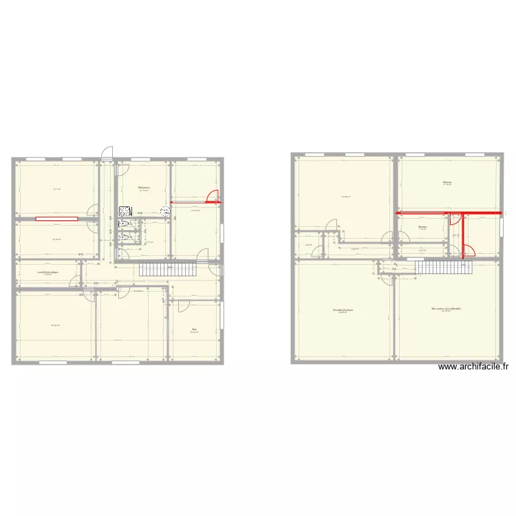 Bureau L&eacute;pine  apr&egrave;s modification. Plan de 